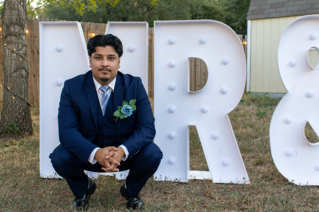 wedding kneeling